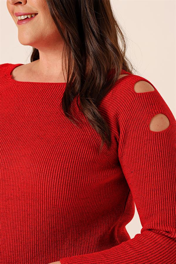 Pull tunique de sport grande taille à épaules dénudées