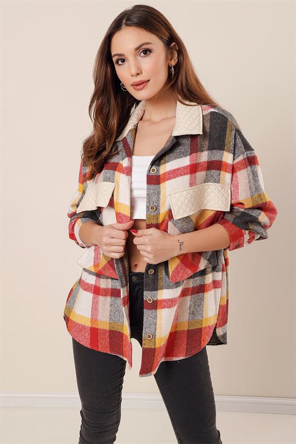 Torba Cepli Garnili Oduncu Oversize Gömlek