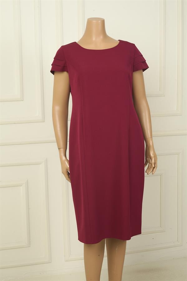Kadın 3 Kat Yarım Ay Kollu Astarlı B.B Krep Kısa Elbise