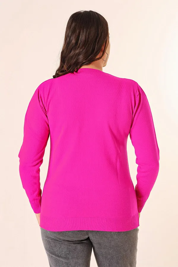 Pull rayé en maille à col en V grande taille