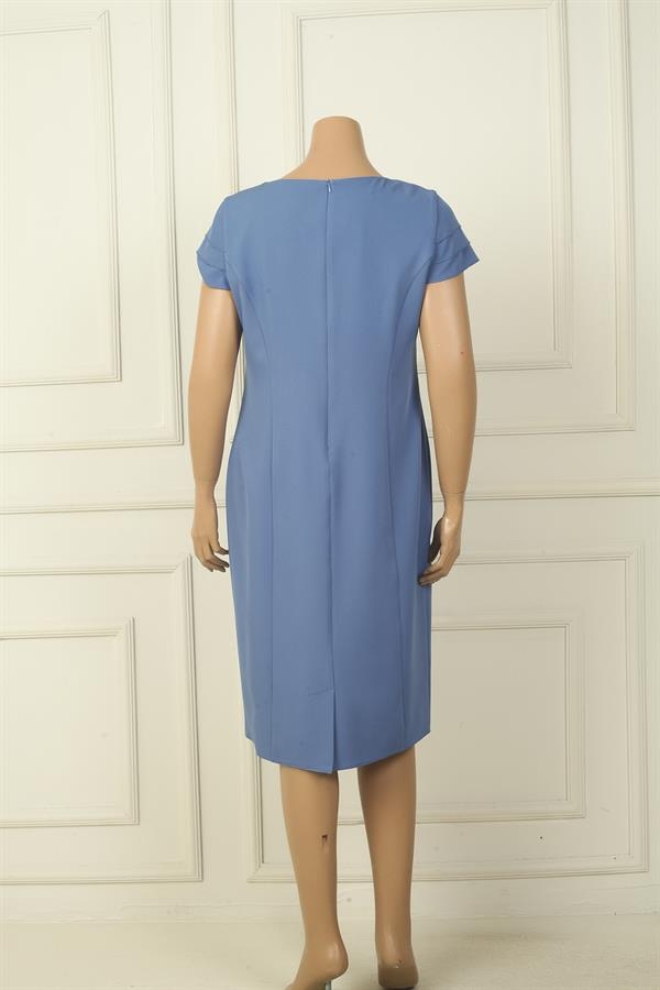 Robe courte en crêpe BB doublée à manches demi-lune à 3 couches pour femme