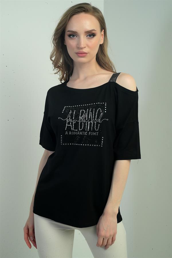 Women's Stone Print One-Shoulder Blouse