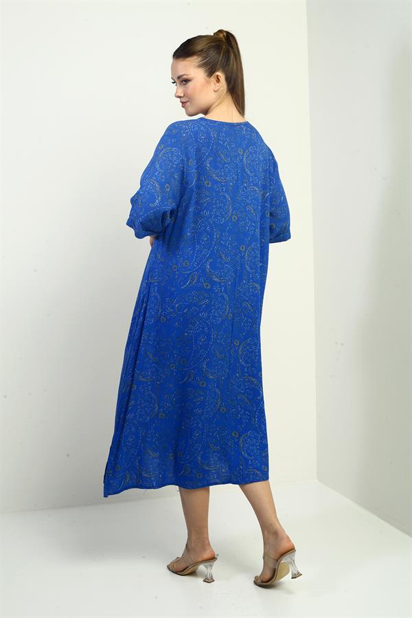 Robe oversize à motif châle pour femme avec poches