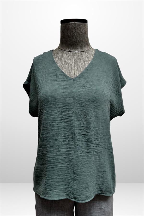 Kadın V Yaka Ayrobin Bluz