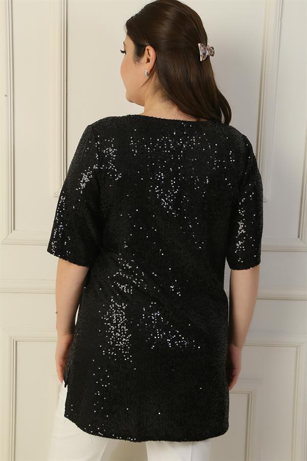 Tunique BB à sequins et col en V