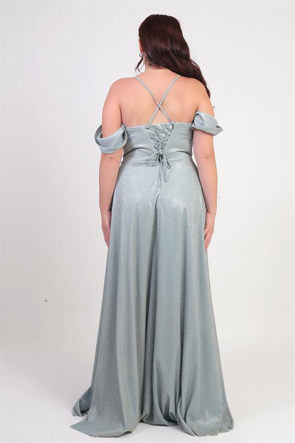 Robe à paillettes grande taille pour femme, à bretelles, laçage au dos, buste drapé, doublée et à armatures.