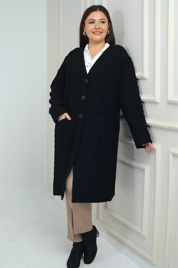 Gilet en maille lycra grande taille pour femme avec poches