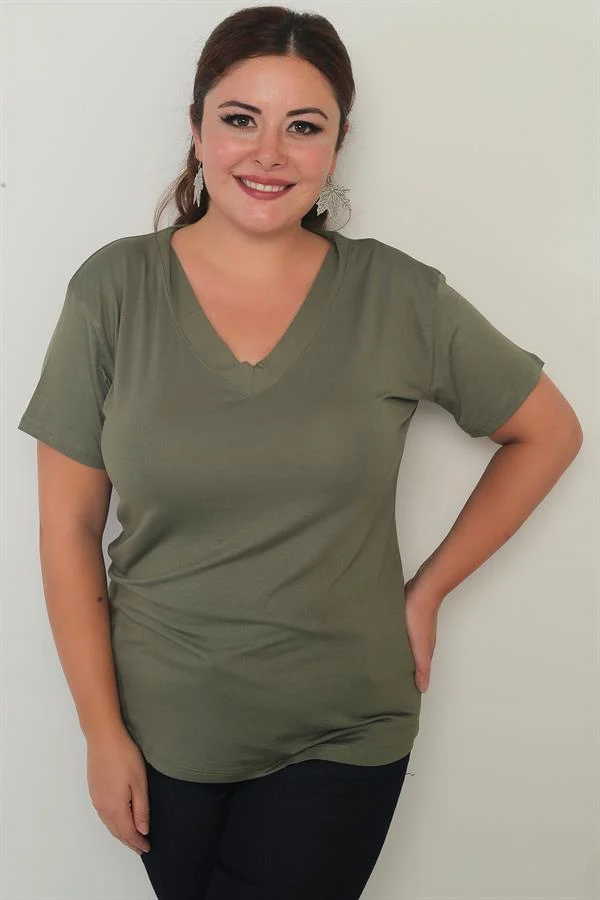 Women's V-Neck Lycra Plus Size Blouse