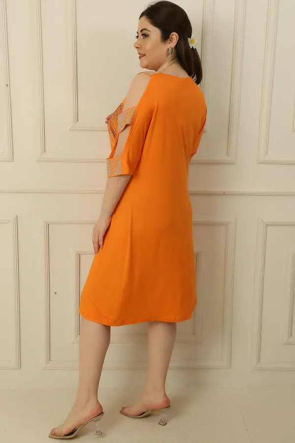 Robe en viscose grande taille sans manches, motif ailes à imprimé pierre sur le devant