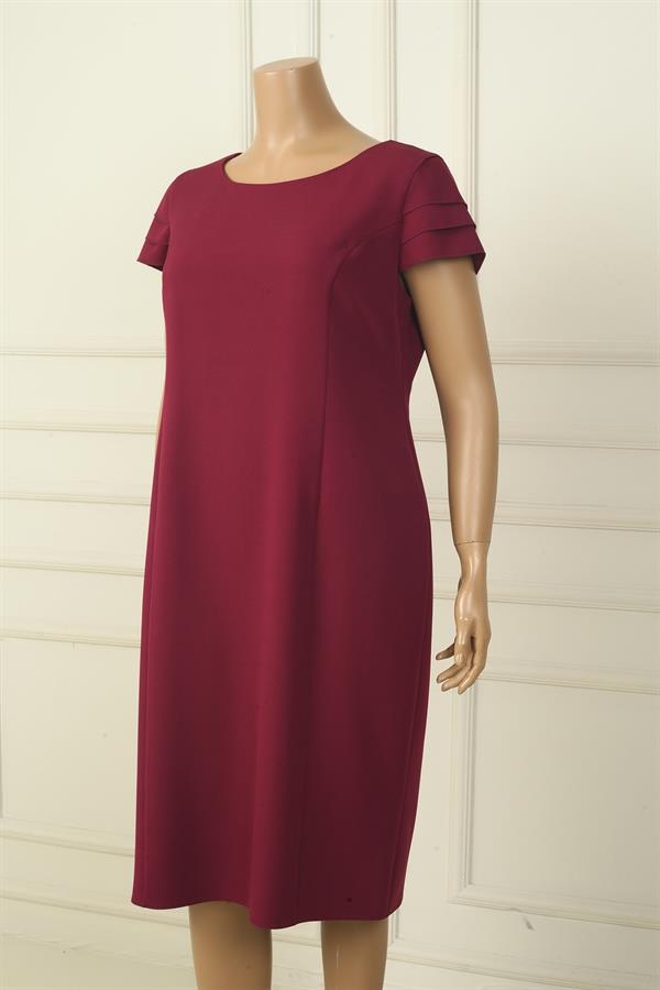 Kadın 3 Kat Yarım Ay Kollu Astarlı B.B Krep Kısa Elbise