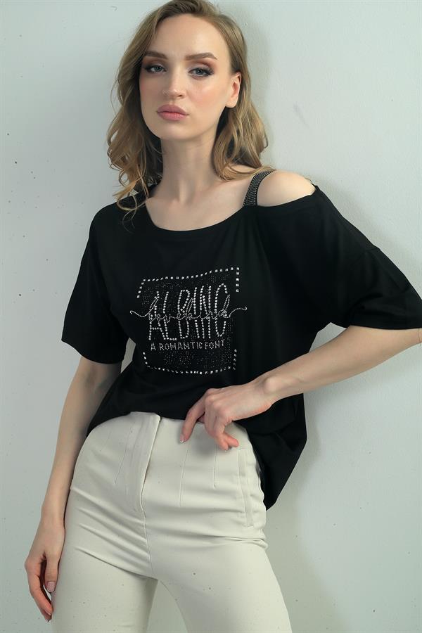 Women's Stone Print One-Shoulder Blouse