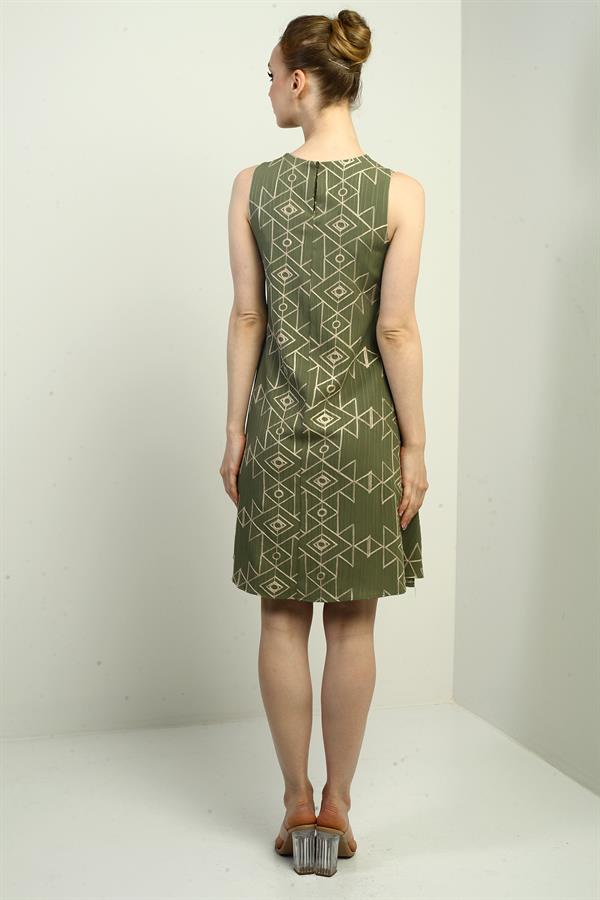 Kadın Etnik Desen Kordeneli Kısa Elbise