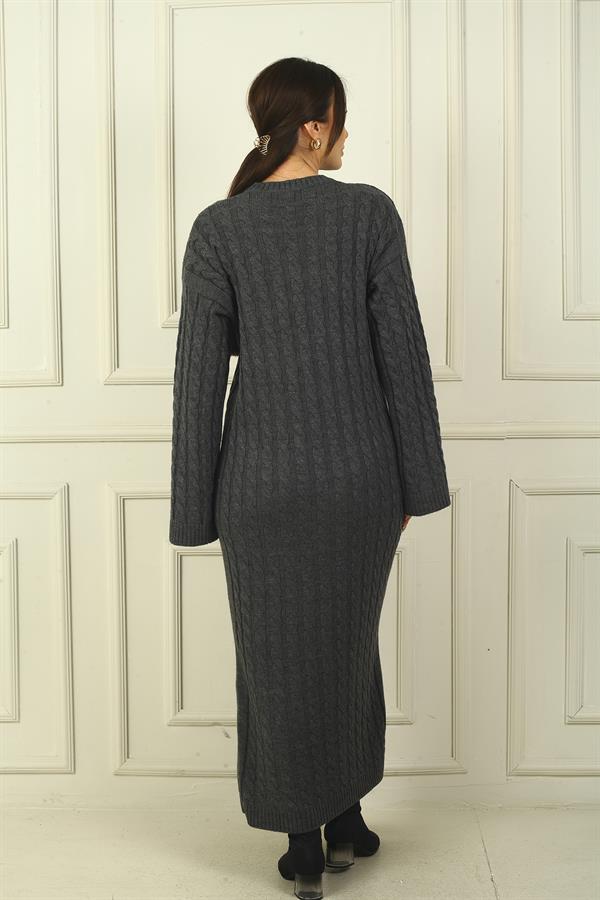 Women's Braided Relaxed Fit Acrylic Long Dress