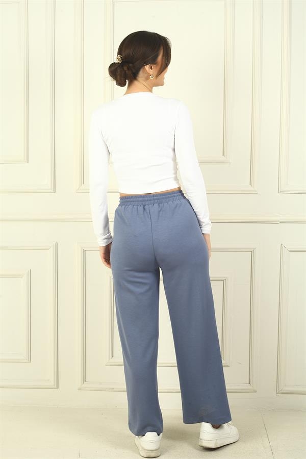 Women's Oysho Palazzo Pants with Elastic Waist and Pockets