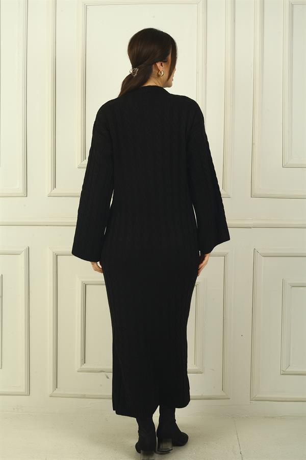 Kadın Saç Örgülü Rahat Kalıp Akrilik Uzun Elbise