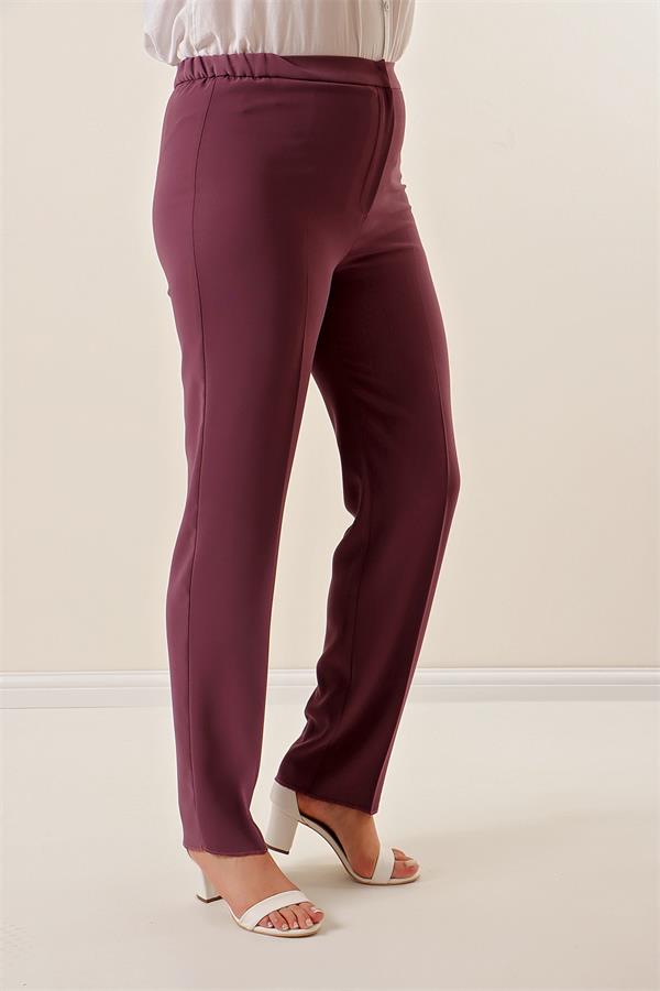 Pantalon large en crêpe importé avec côtés élastiqués