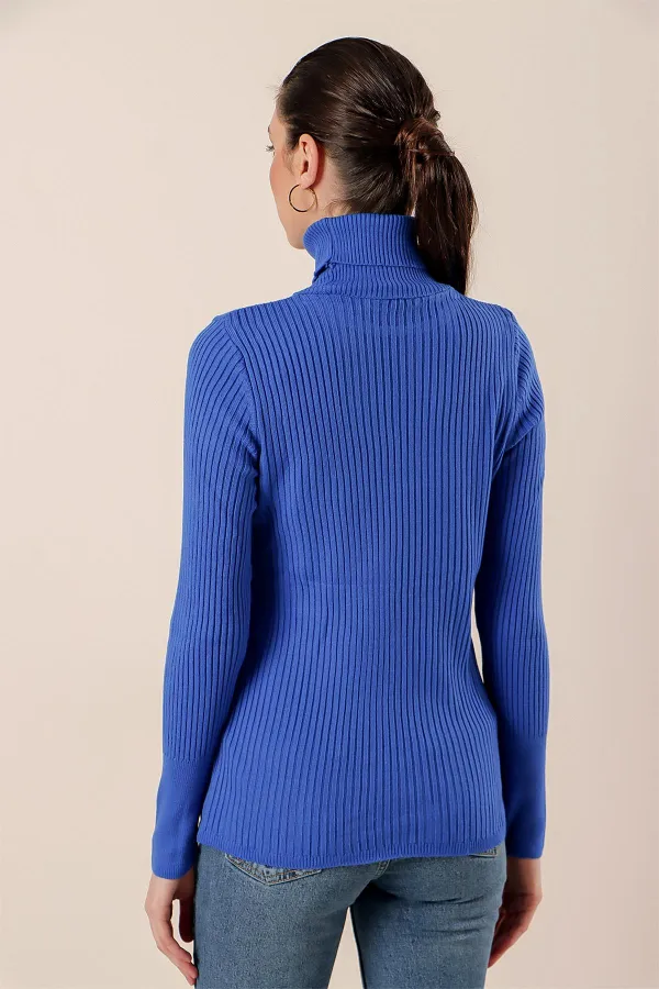 Balıkçı Yaka Likra Akrilik Triko Kazak