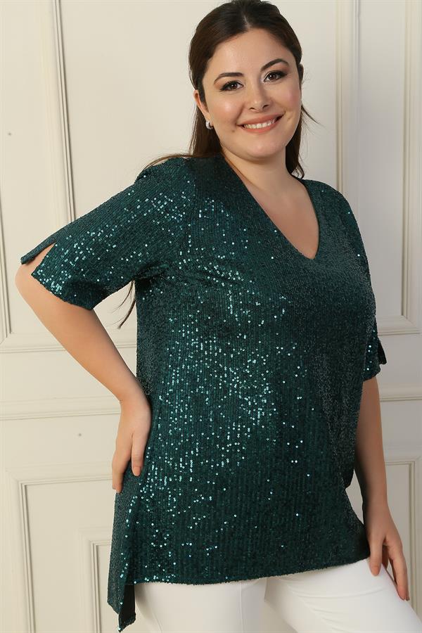 V-Neck Sequin BB Tunic