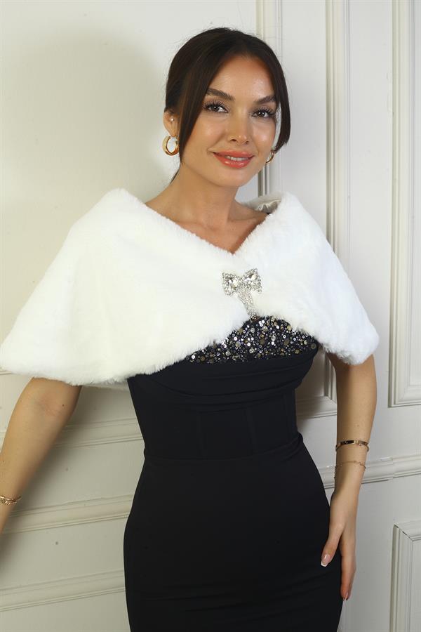 Boléro pour femme avec broche et doublure