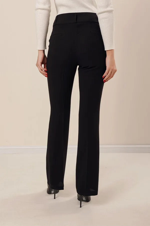 Crepe Trousers with Side Pockets