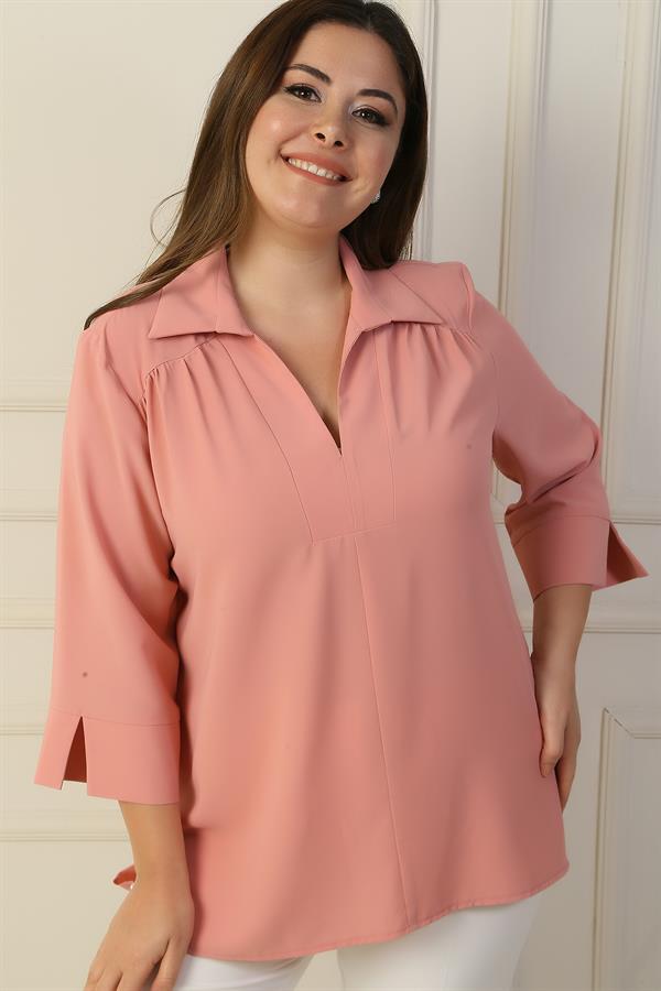 Polo Yaka Çeyrek Kol B.B. Bluz