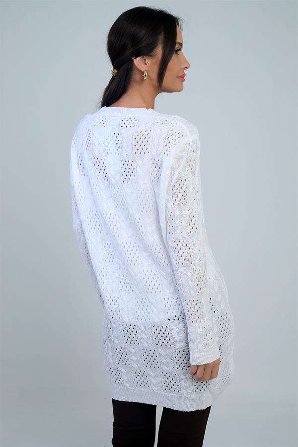 Gilet mercerisé décontracté à col en V et boutons pour femme