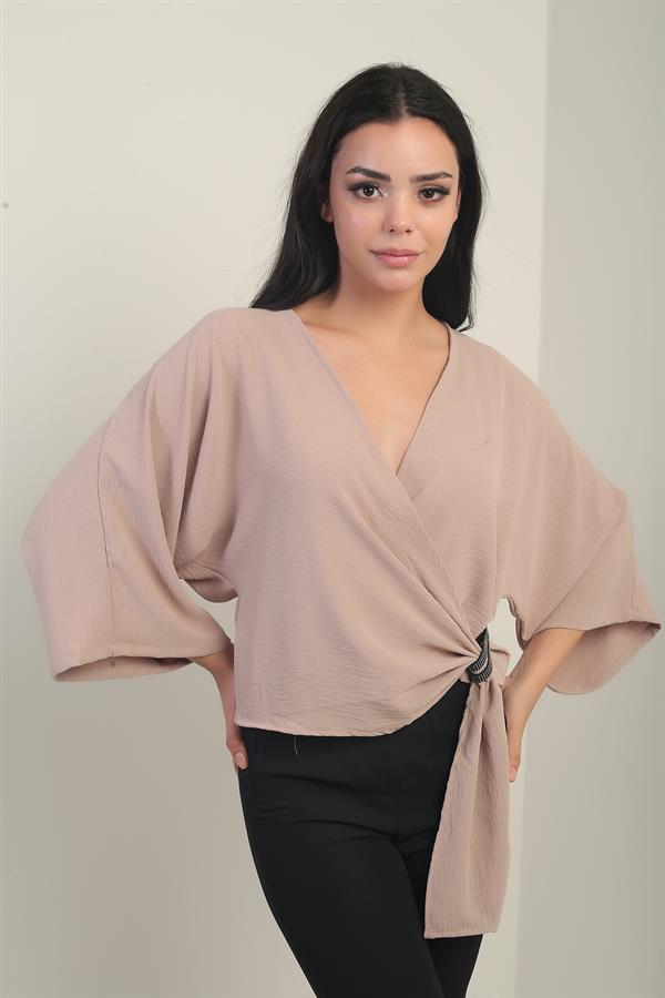 Women's Wrap Neck Short Ayrobin Blouse