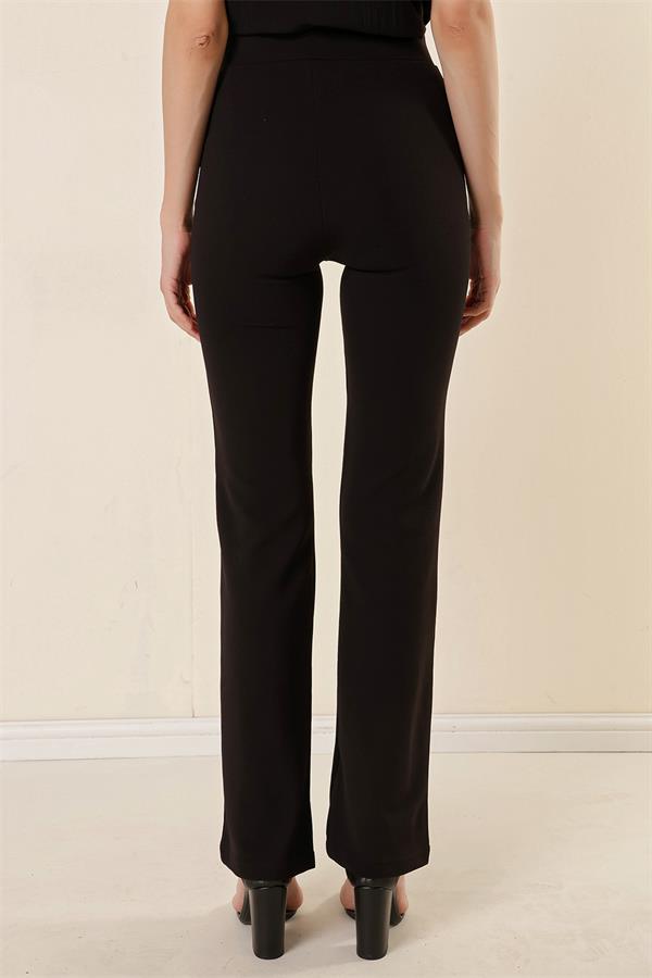 Kadın Yüksek Bel Toparlayıcı Çımalı Palazzo Pantolon