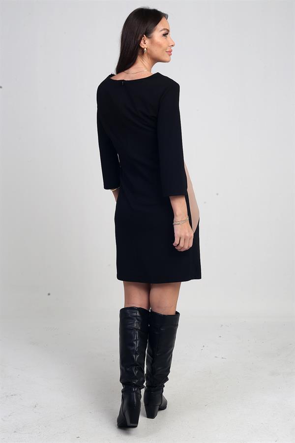 Robe courte doublée en crêpe à motifs géométriques pour femme