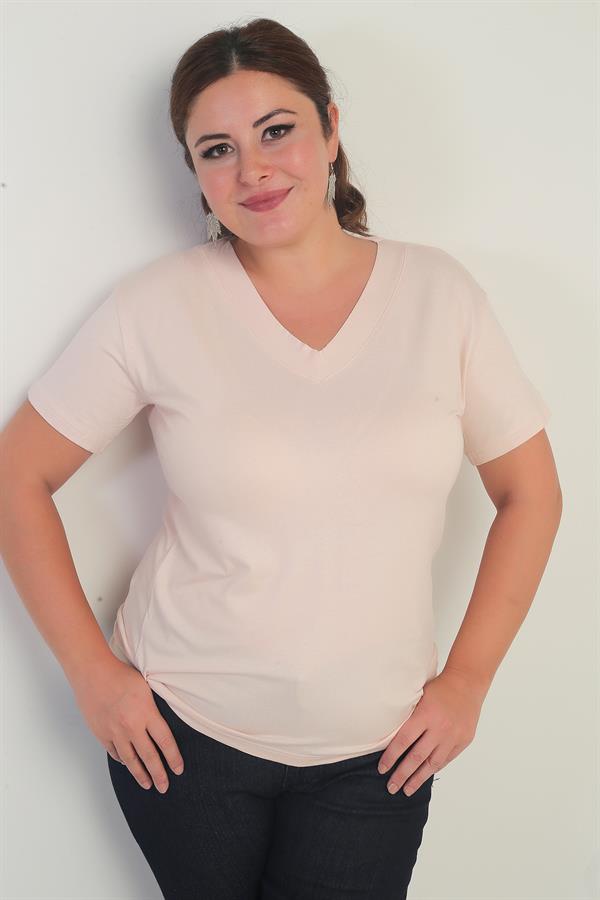 Chemisier grande taille en lycra à col en V pour femme