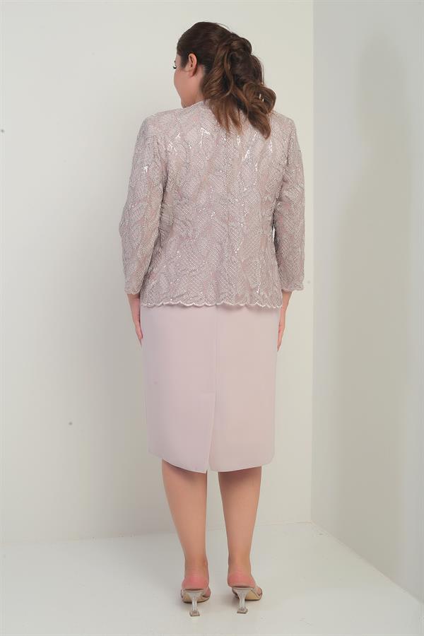 Robe sans manches pour femme, veste en tulle ornée de sequins et de perles, doublée, ensemble deux pièces grandes tailles