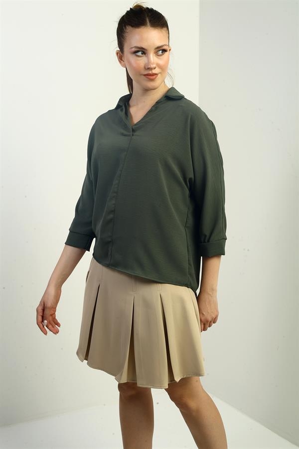 Polo Yaka Truvakar Kol Ayrobin Bluz