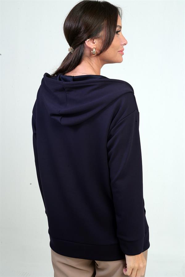 Gilet Osyho à capuche pour femme, poche kangourou et fermeture éclair sur le devant