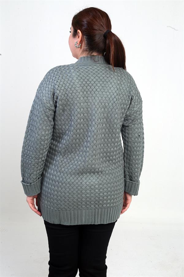 Kadın Sepet Örgü Model Cepli Tunik Hırka