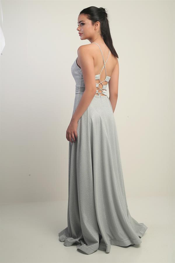 Strappy, Lined, Glittery Long Evening Dress