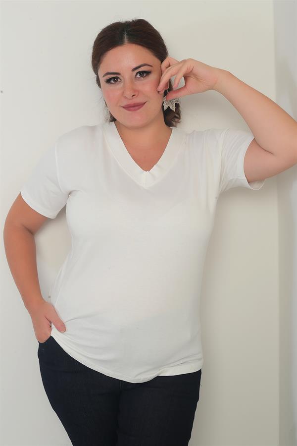 Women's V-Neck Lycra Plus Size Blouse