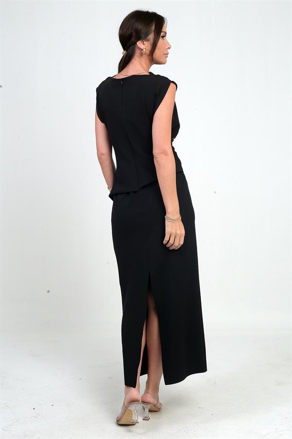 Robe midi drapée sur le devant pour femme