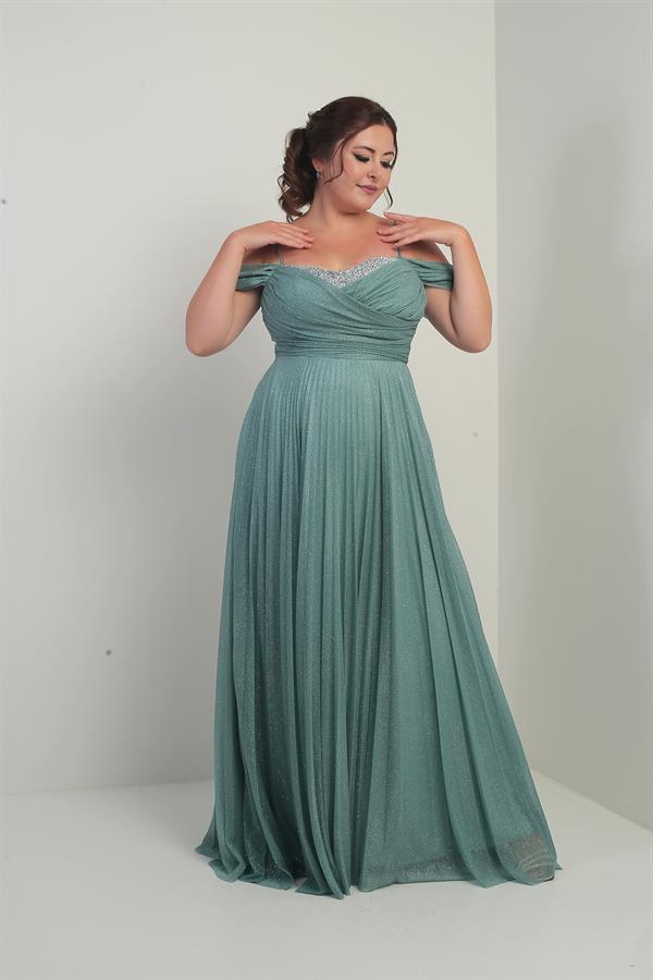 Robe longue BB à paillettes, sans bretelles, ornée de pierres et décolleté bustier.