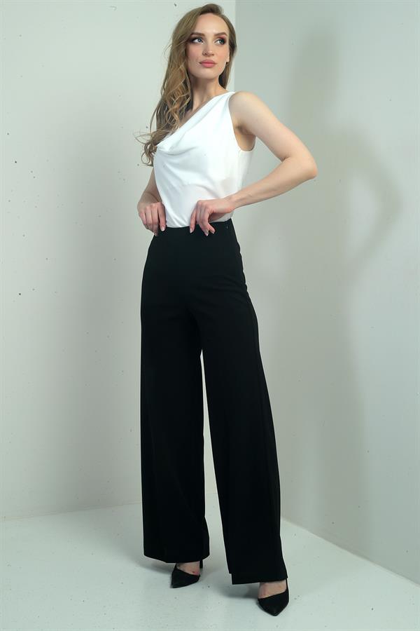 Kadın Yüksek Bel Scuba Krep Palazzo Pantolon