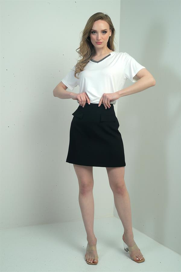 Jupe courte pour femme avec détail de couverture