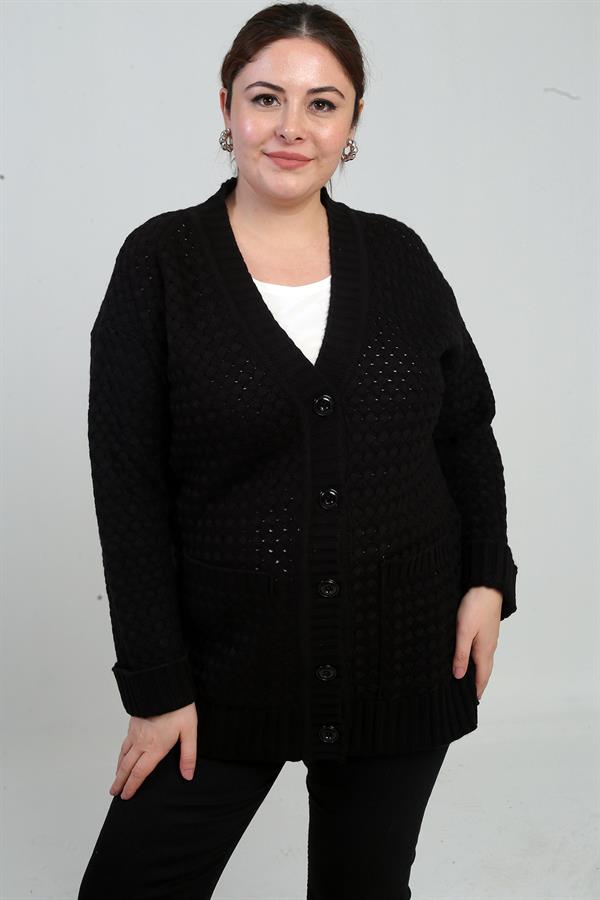 Gilet tunique à poches en maille panier pour femme