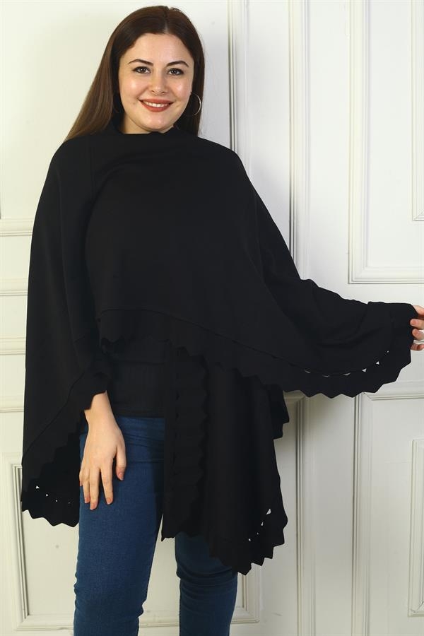 Women's Laser Cut Plus Size Acrylic Poncho