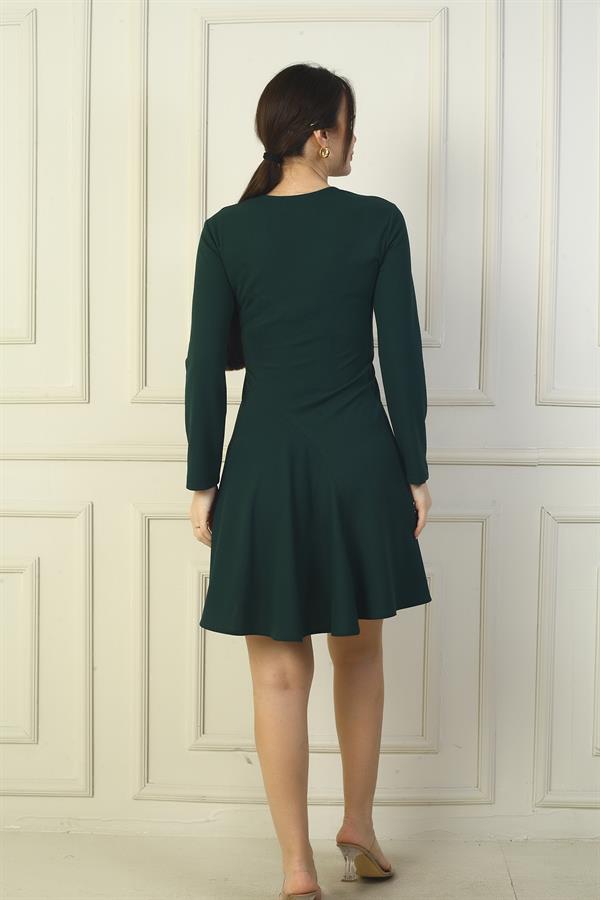 Women's U-Neck Short Crepe Dress