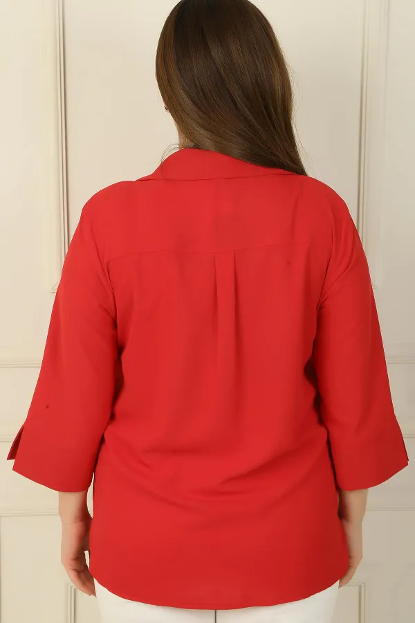 Chemisier BB à col polo et manches trois-quarts