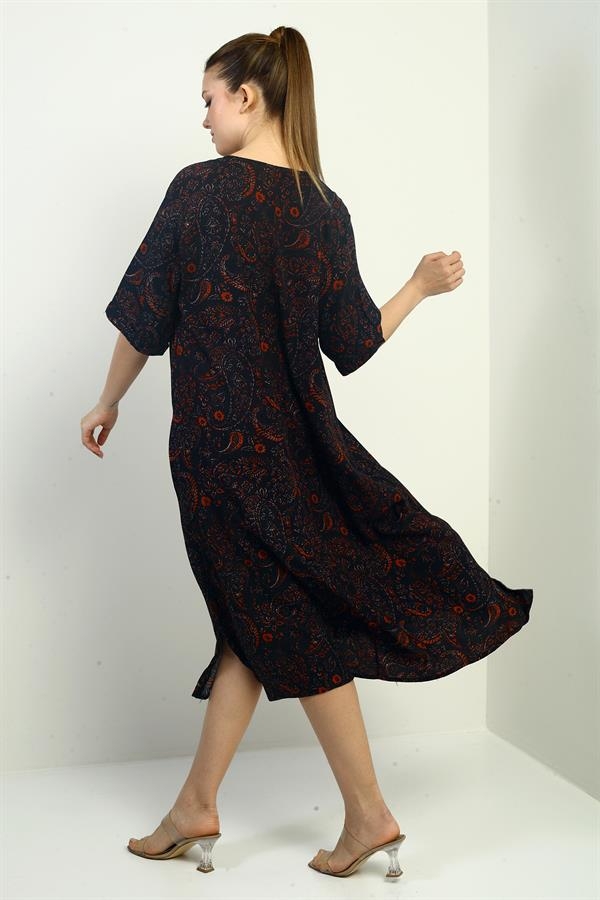 Robe oversize à poches et motif châle pour femme