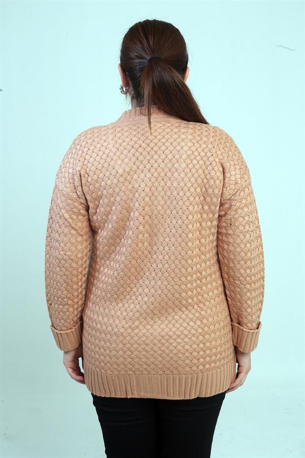 Gilet tunique à poches en maille panier pour femme