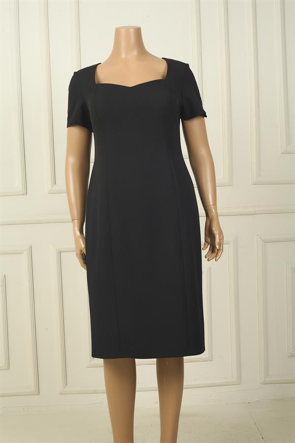 Robe en crêpe doublée à manches courtes pour femme, grande taille