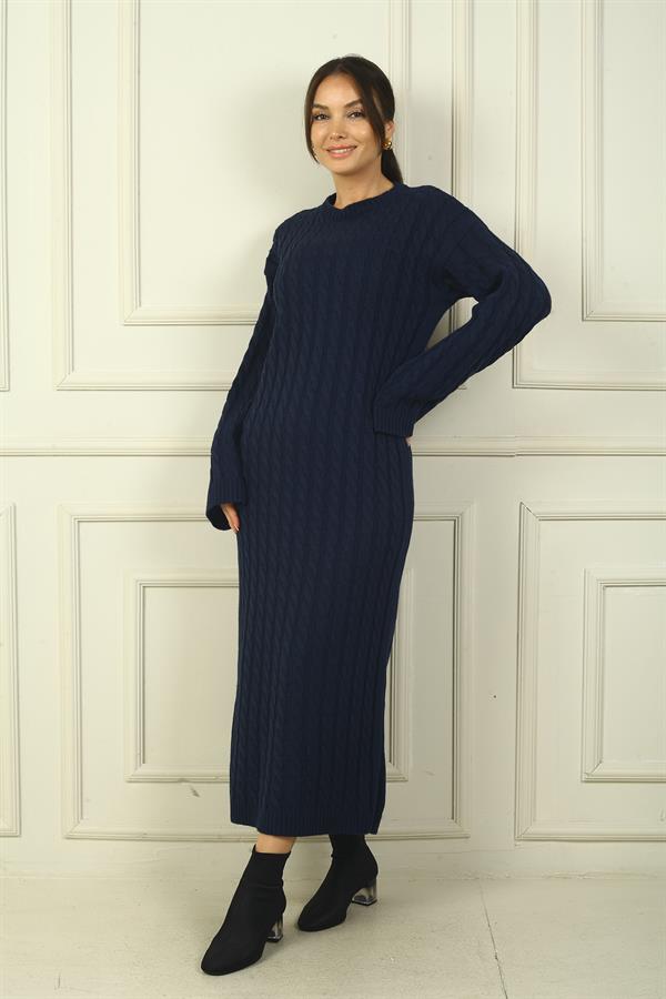 Women's Braided Relaxed Fit Acrylic Long Dress