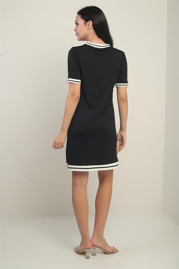 Women's Ribbed Short Sleeve Combed Cotton Dress