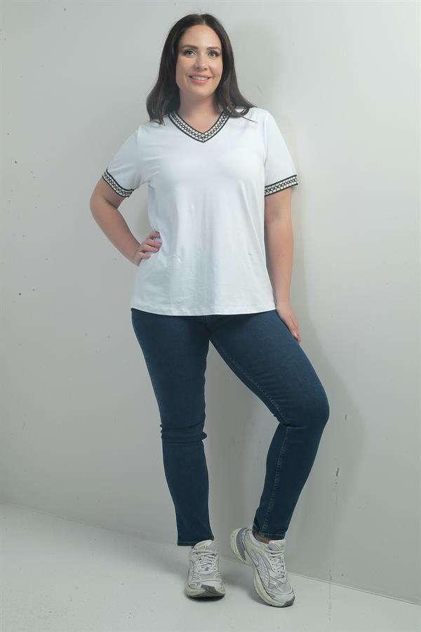 Jean taille haute à jambes droites en lycra pour femme, grandes tailles